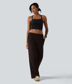 OneForm Seamless Flow Caraco de yoga crop froncé à dos croisé avec brassière intégrée sans couture