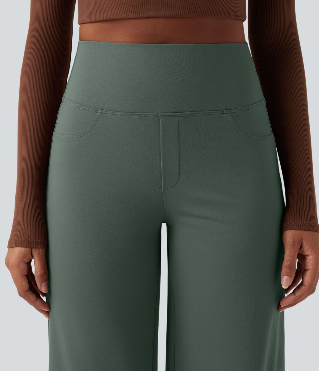 Pantalon yoga large gainant taille haute DayStretch avec poches