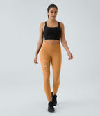 Legging yoga croisé taille haute avec mesh contrastant et boucle décorative DayStretch