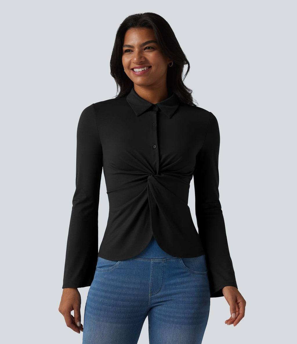 Chemise pour le bureau manches longues à volants