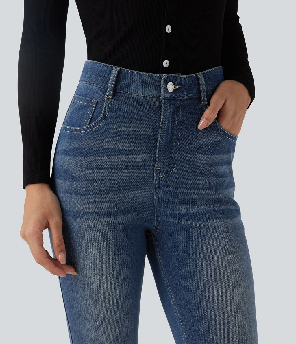 Jean ajusté décontracté Halara Flex™ taille haute avec poches