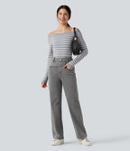 Jean droit taille mi-haute Halara Flex™ avec poches
