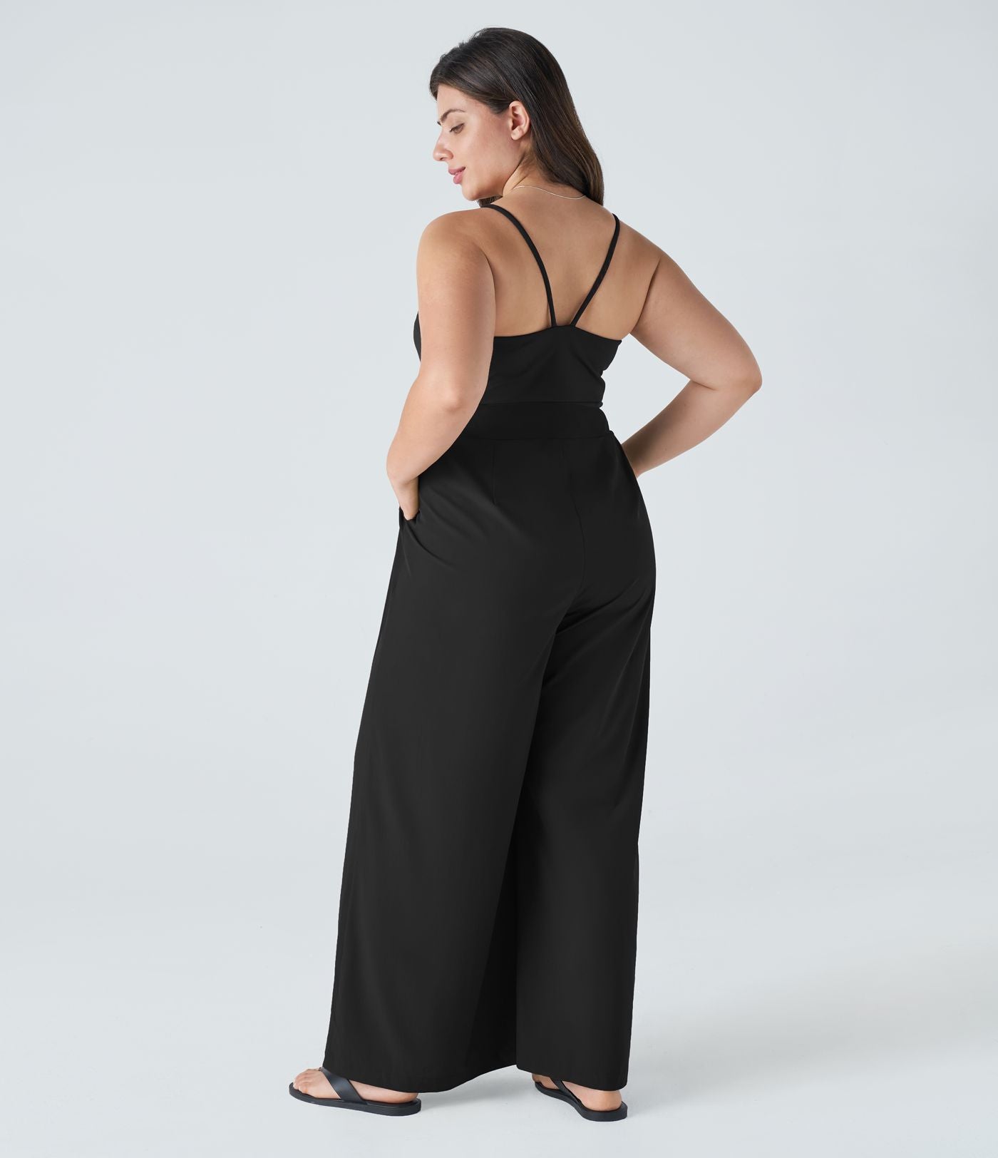 Breezeful™ Combinaison Dos Nu Poche Zippée Invisible Sur le Côté Jambe Large Séchage Rapide Grande Taille