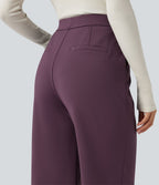 Pantalon tailleur évasé thermique taille haute SoftlyZero™ Plush avec poches