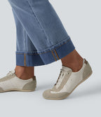Jean droit 7/8 décontracté Halara Flex™ taille haute avec poches