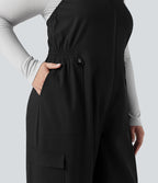 Salopette de randonnée grande taille déperlante résistante à l'usure avec poches zippées