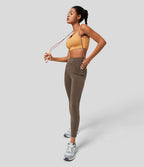 Halara Flex™ Jegging Casual 7/8 Tricot Extensible Coloré avec Taille Haute et Multiples Poches