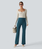 Halara Flex™ Pantalon tailleur évasé à rayures taille haute avec poches