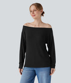 T-shirt épaules dénudées à manches longues