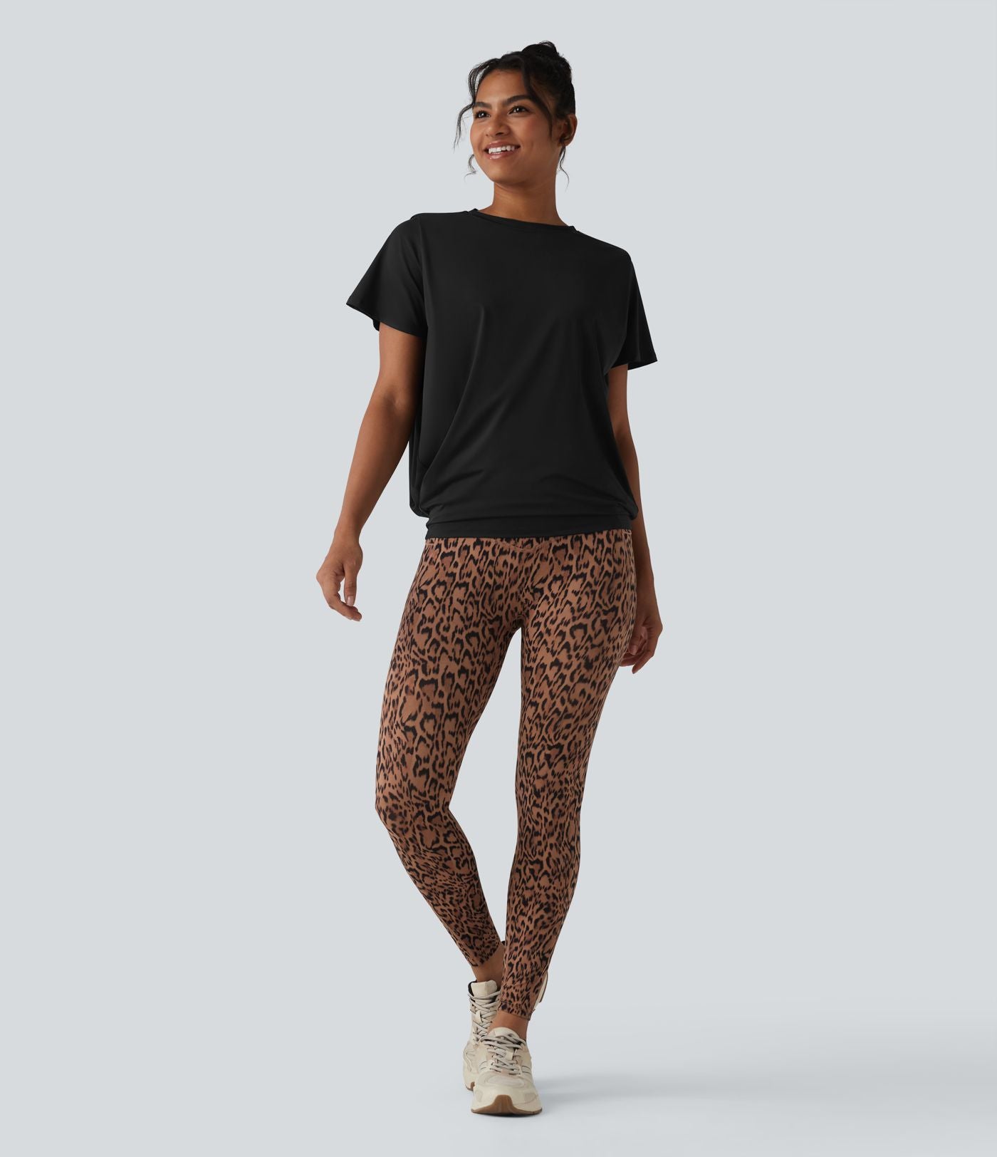 Haut de sport col rond manches courtes effet frais InstantCool avec fronces, protection solaire UPF50+