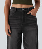 Jean barrel Halara Flex™ taille haute coupe barrel délavé avec poches