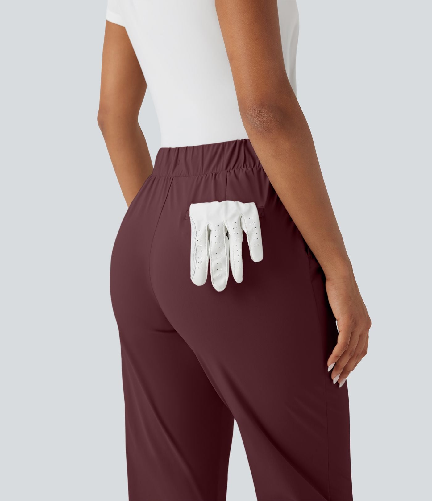 Pantalon golf fuselé taille haute cordon poches séchage rapide - Poche tee de golf