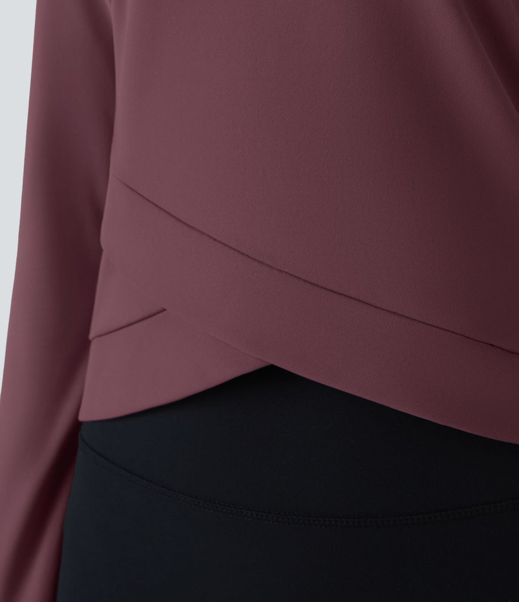 Softlyzero™ Plush Top Sport Yoga Encolure Ronde avec Ourlet Croisé