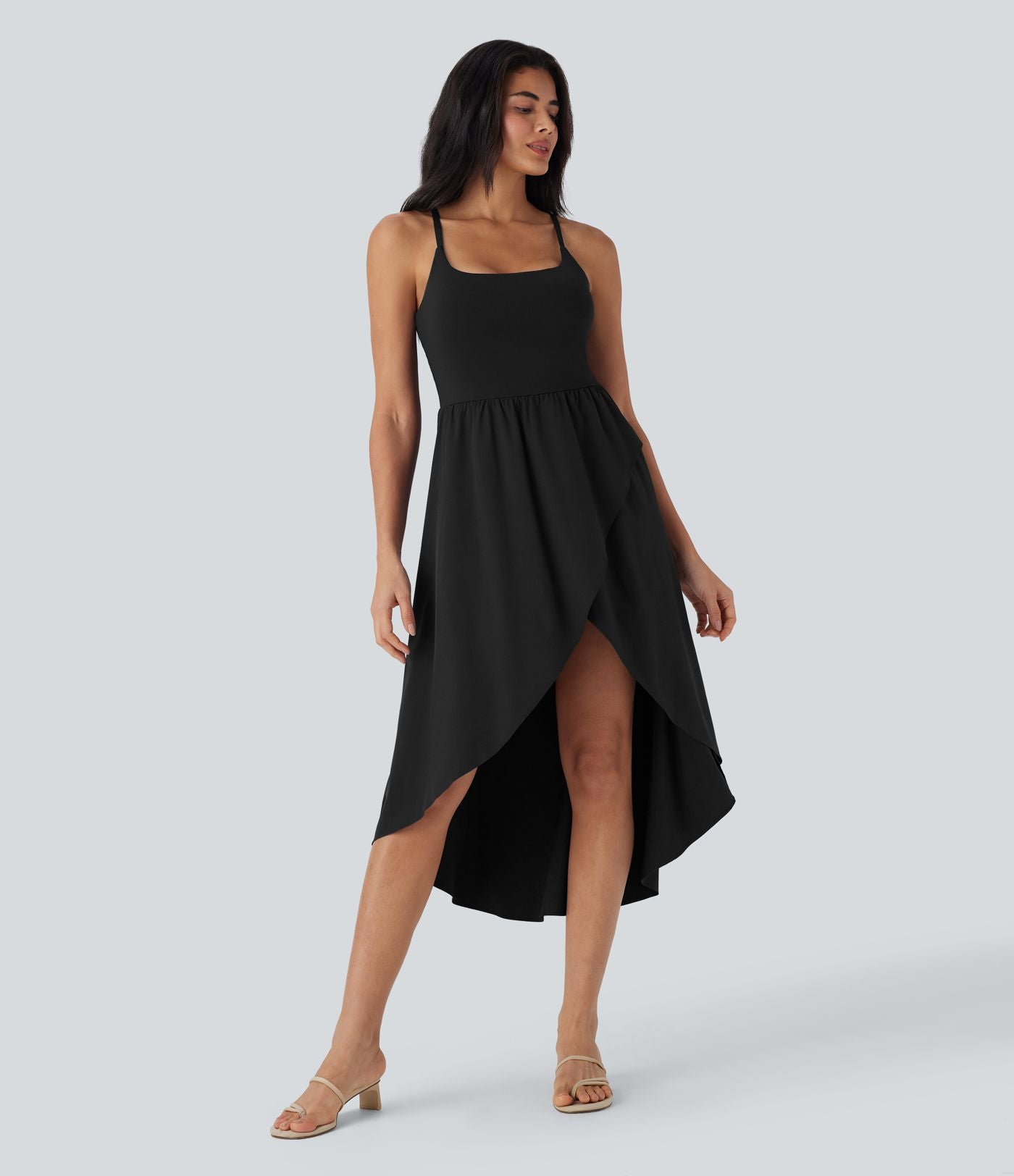Robe décontractée mi-longue 2-pièces Breezeful™ asymétrique fluide séchage rapide avec poche E-G