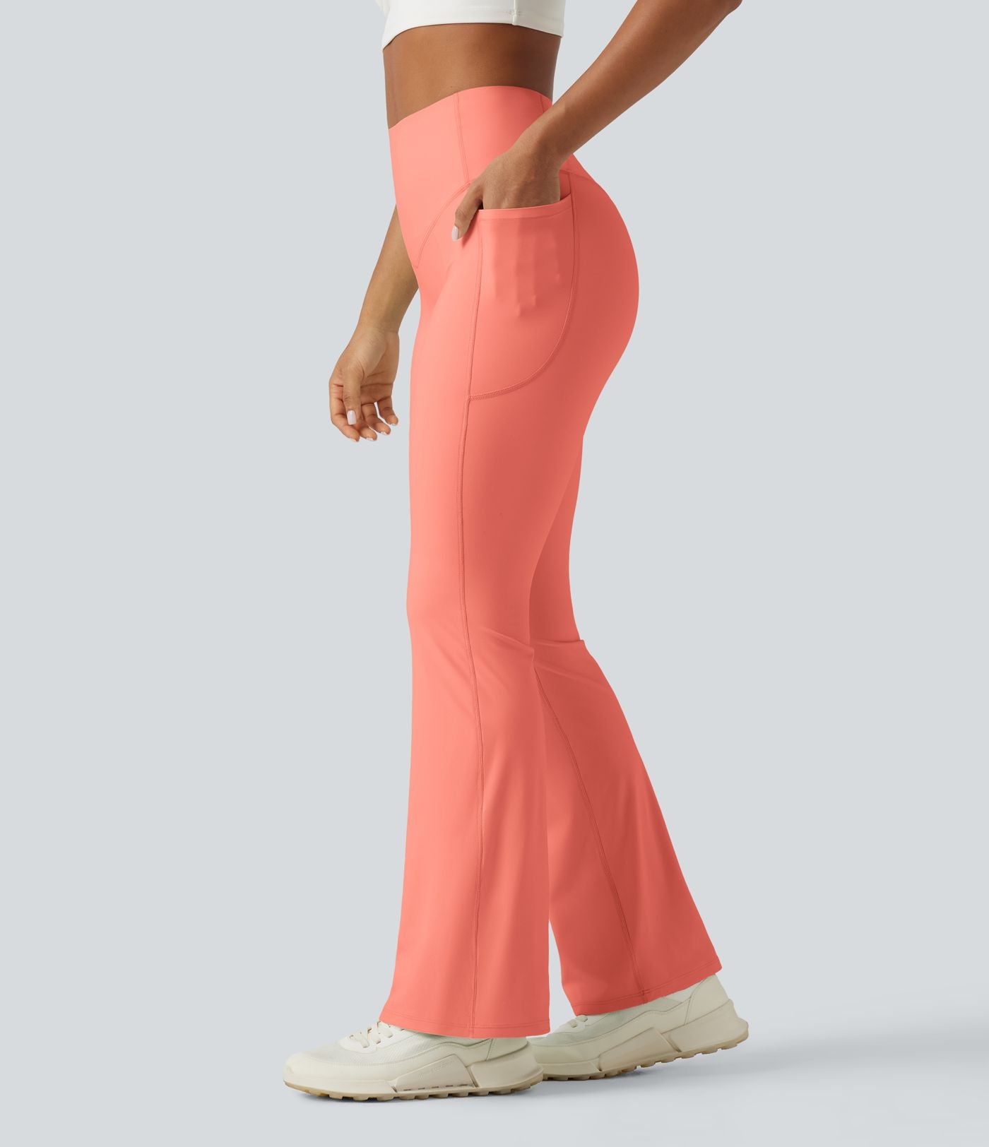 Legging yoga bootcut Halara UltraSculpt™ taille haute gainant avec poches