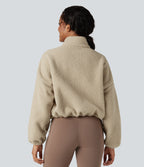 Veste d'entraînement polaire col montant fermeture éclair manches longues avec poches