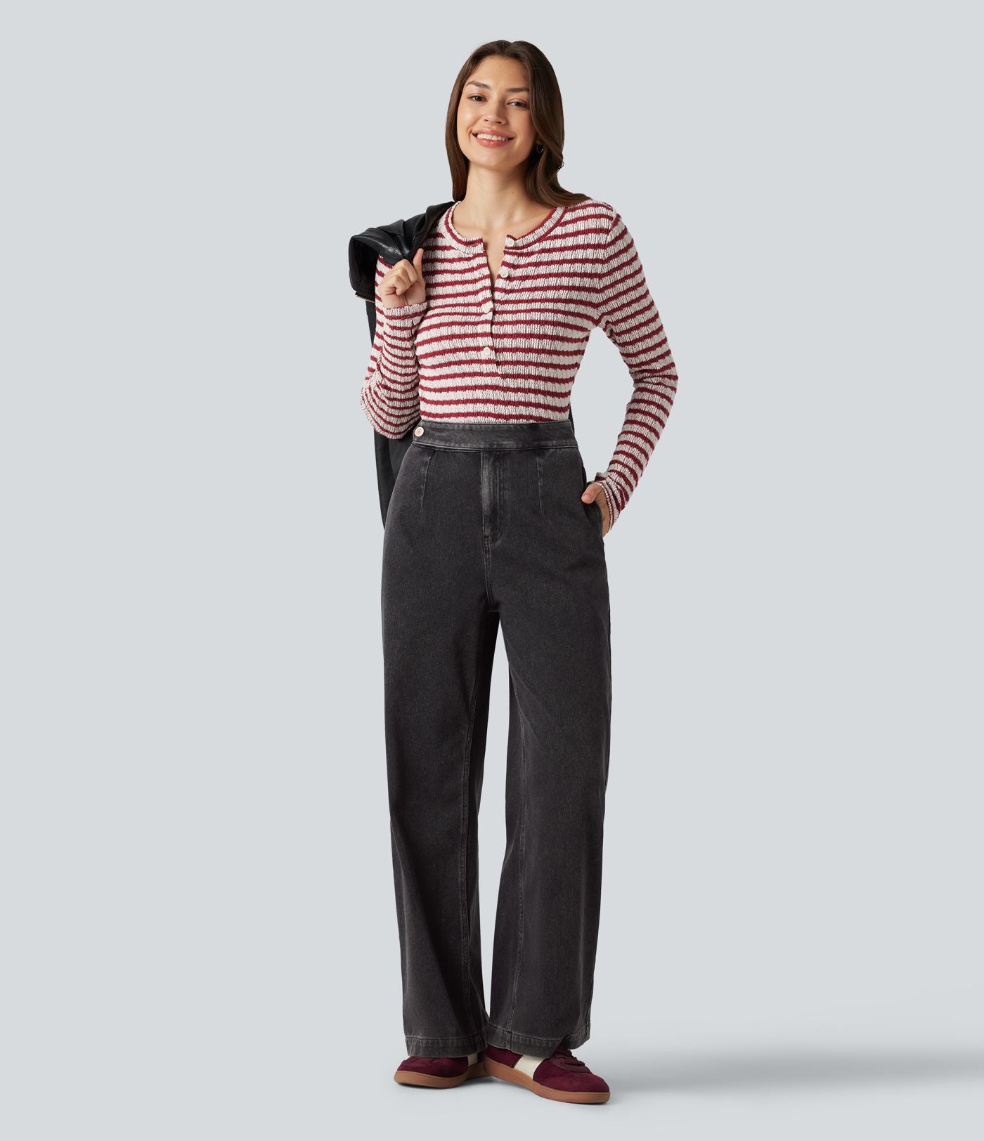 Halara Flex™ Jean droit casual taille haute avec poches