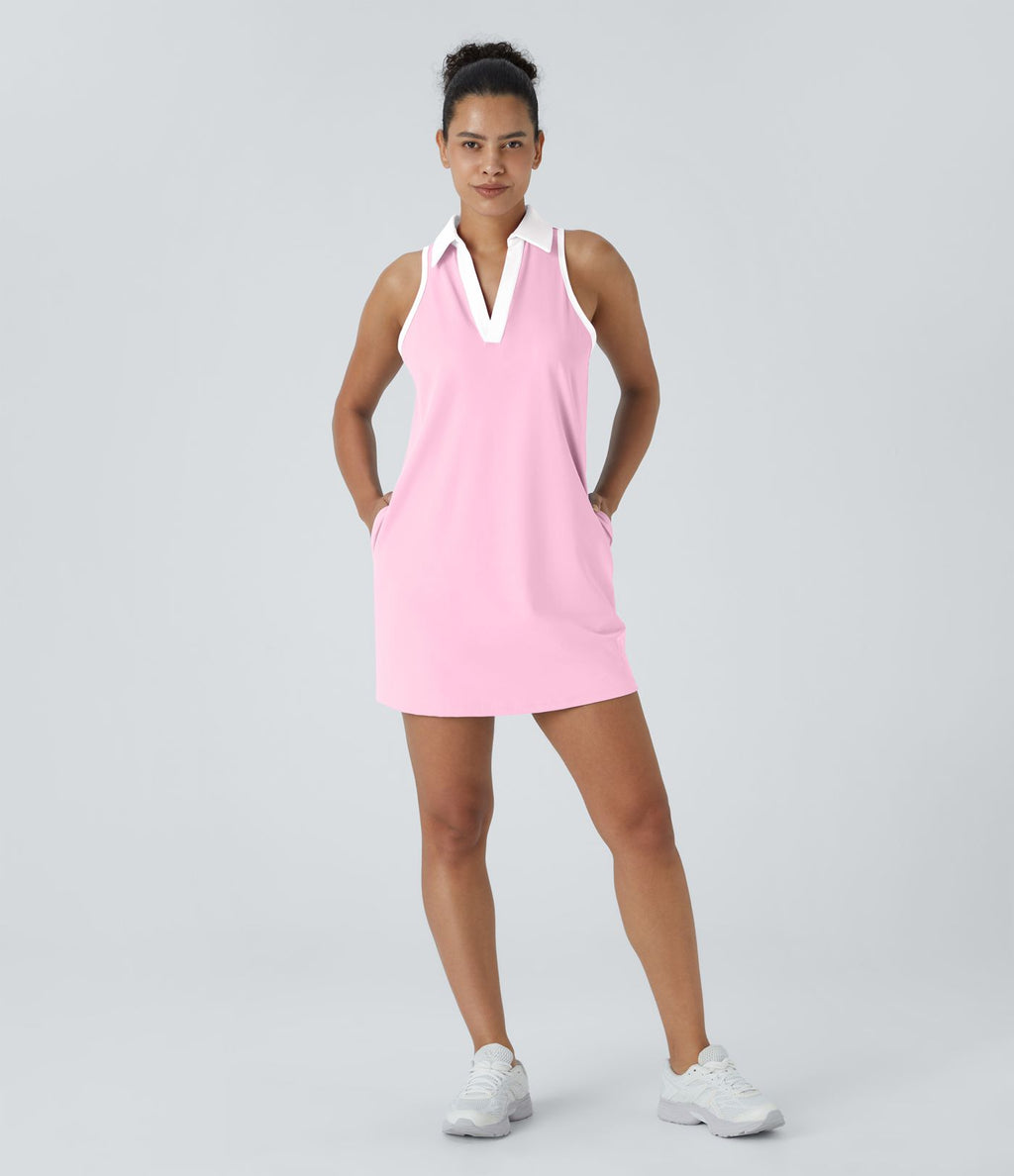 Robe de golf mini SoftlyZero™ Airy 2-en-1 à effet frais InstantCool color block avec poche pour tee de golf