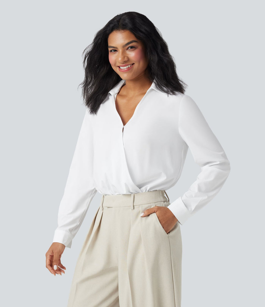 Body chemise de travail Breezeful™ col V manches longues séchage rapide