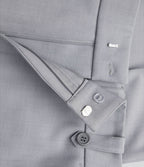 Pantalon de costume taille moyenne longueur cheville jambe droite avec poches latérales