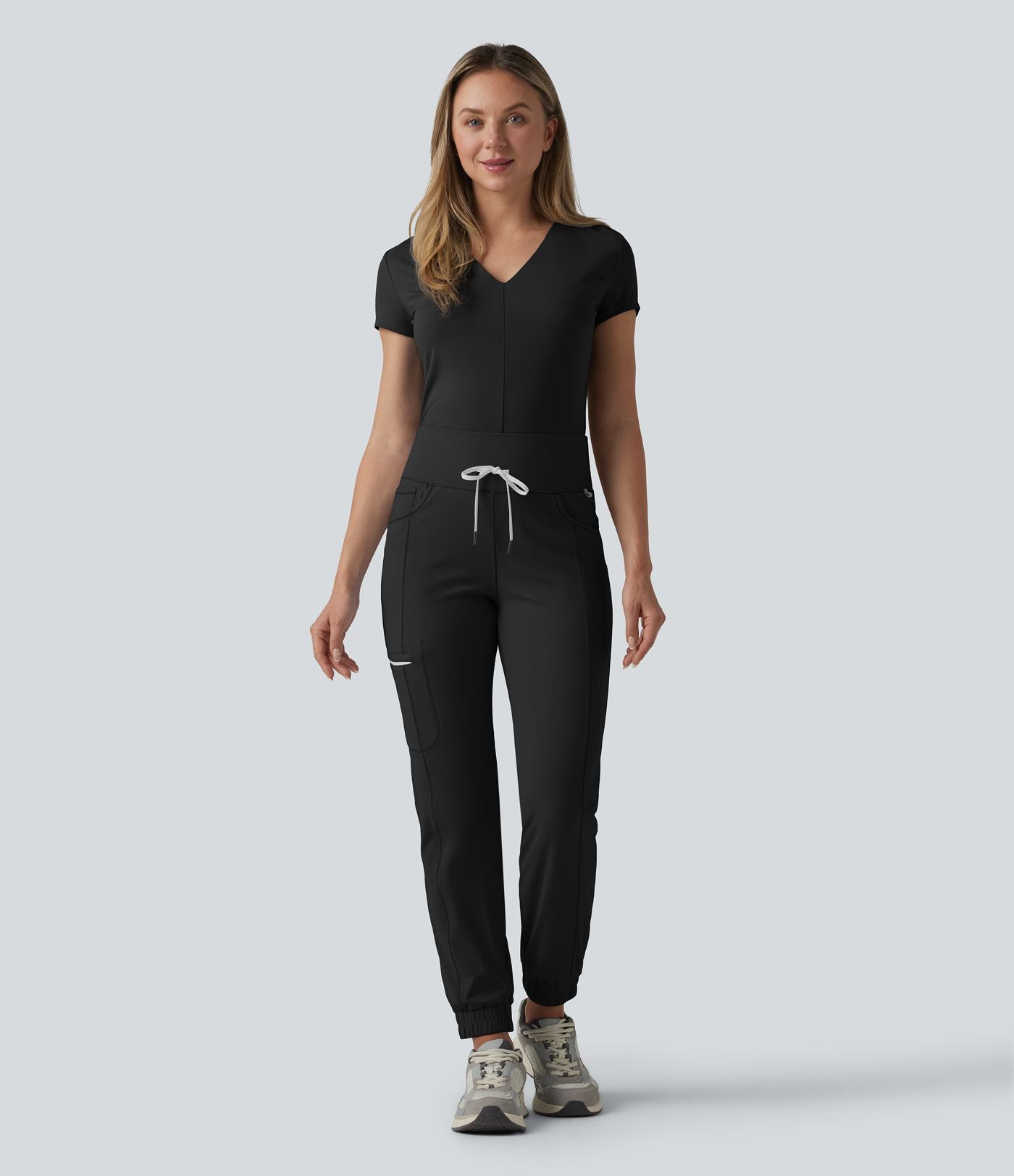 Jogging cargo décontracté SoftlyZero™ Airy à taille mi-haute, cordon de serrage, à effet frais InstantCool, avec poches