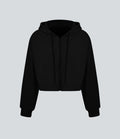 Sweatshirt en Coton Casual à Manches Longues avec Cordon de Serrage et Zipper Style Waffle