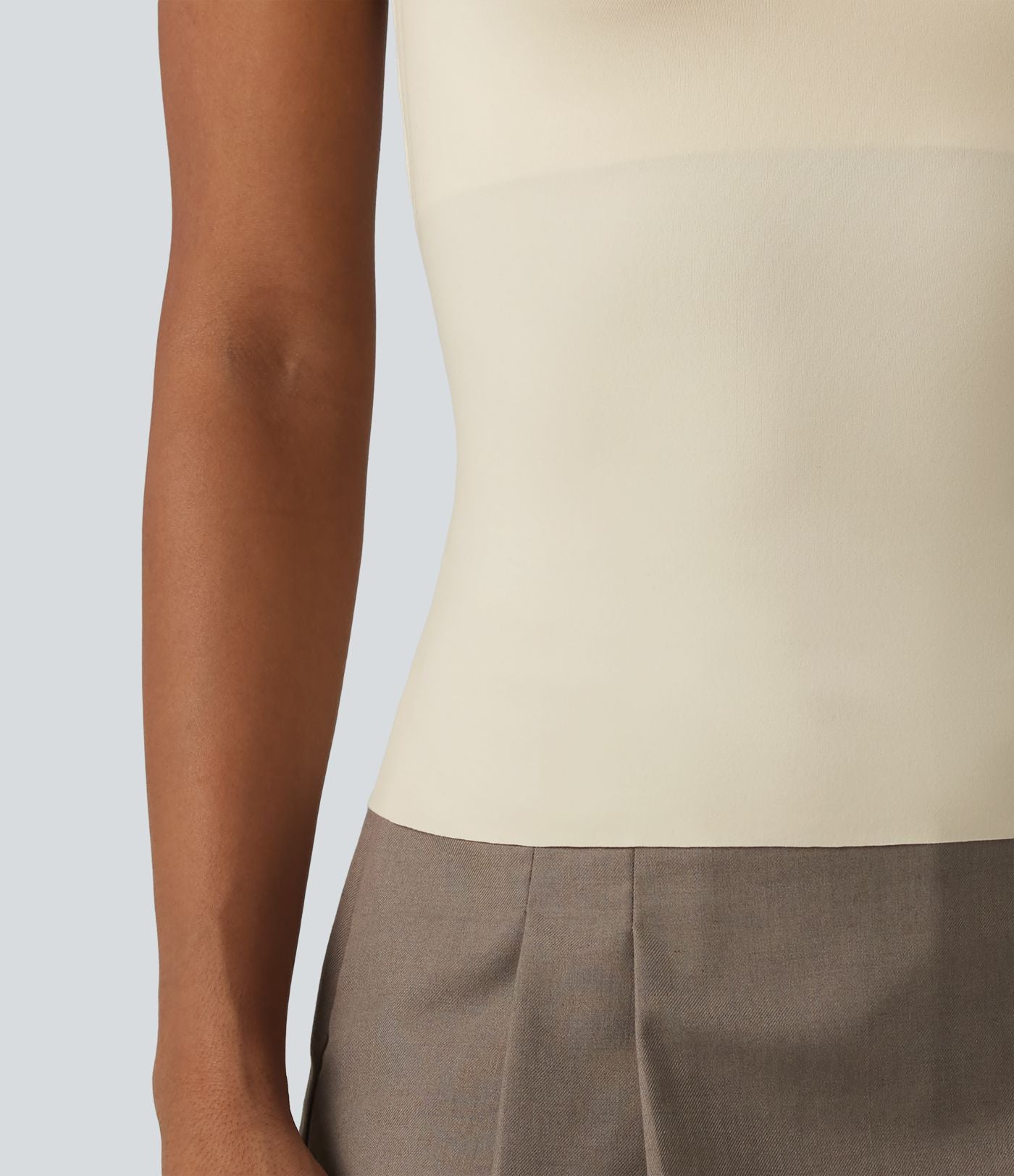 Débardeur décontracté col carré avec soutien-gorge intégré bonnets B-E