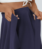Breezeful™ Jupe Évasée Casual Taille Haute 2 en 1 Poche Latérale Séchage Rapide