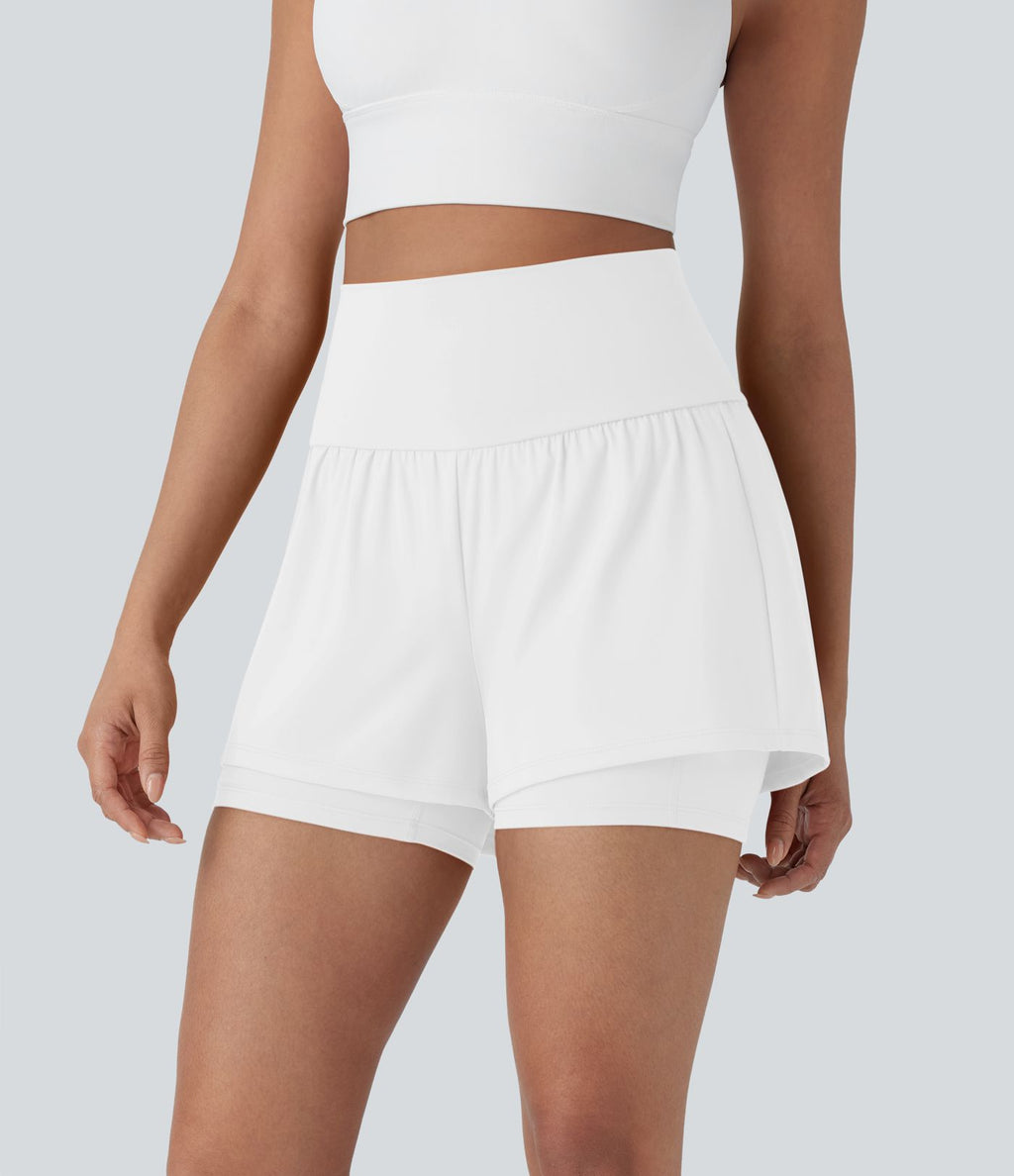 Short de yoga 2-en-1 SoftlyZero™ Airy taille très haute effet frais InstantCool 12,5 cm avec poches