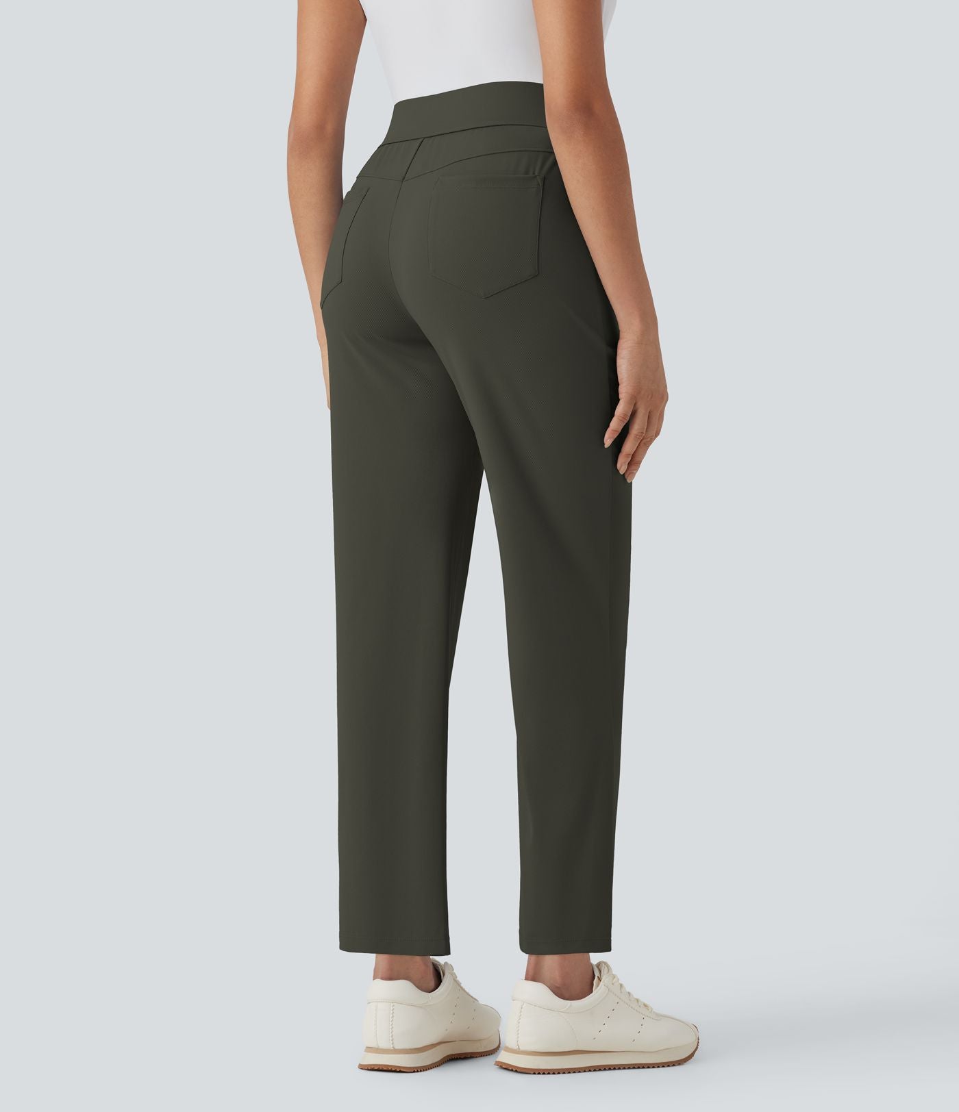 Pantalon de golf séchage rapide, taille mi-haute, avec poches et poche tee, UPF40+