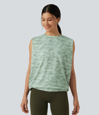 Débardeur de sport col rond à imprimé camouflage