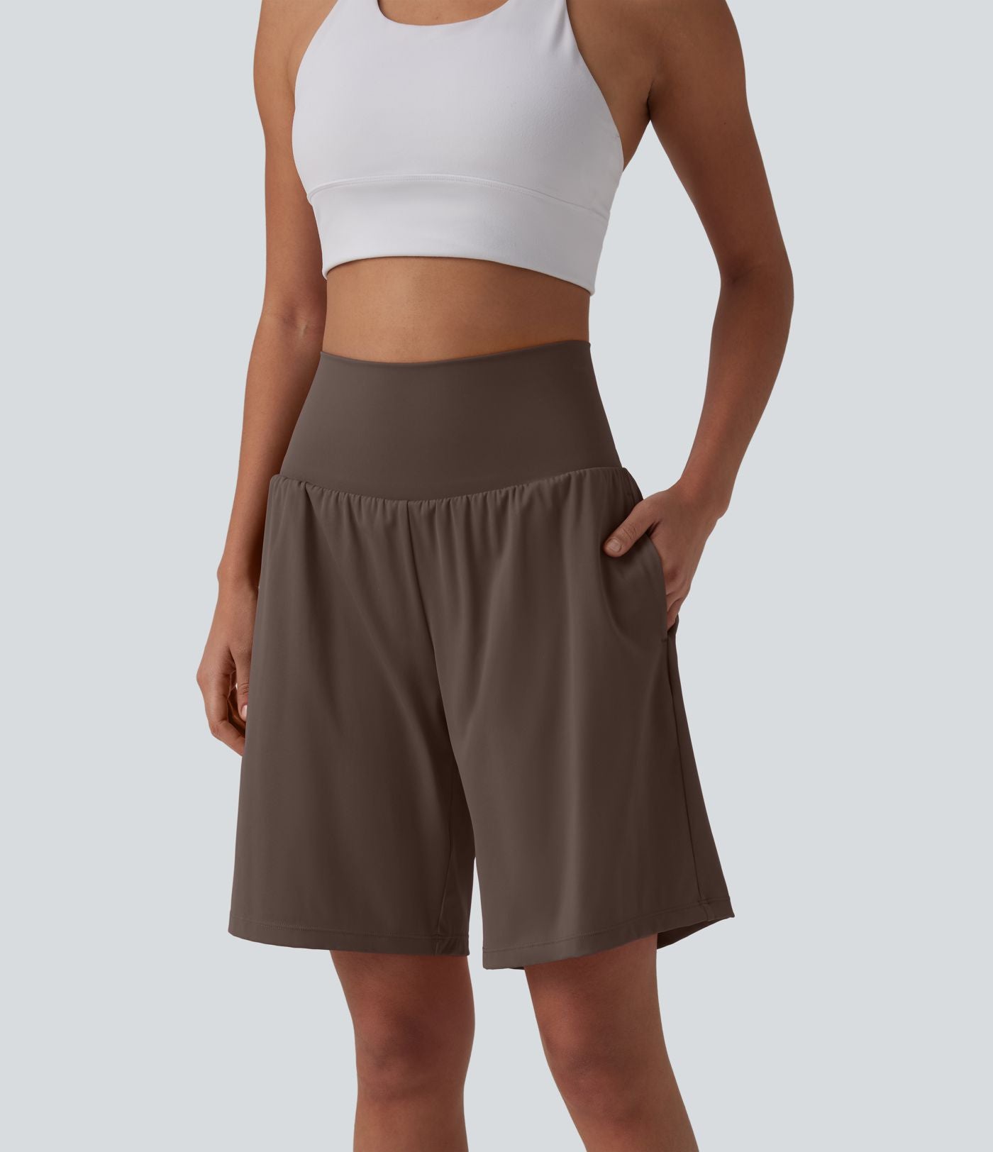 Short de yoga 2-en-1 SoftlyZero™ Airy taille très haute effet frais InstantCool 22,8 cm avec poches