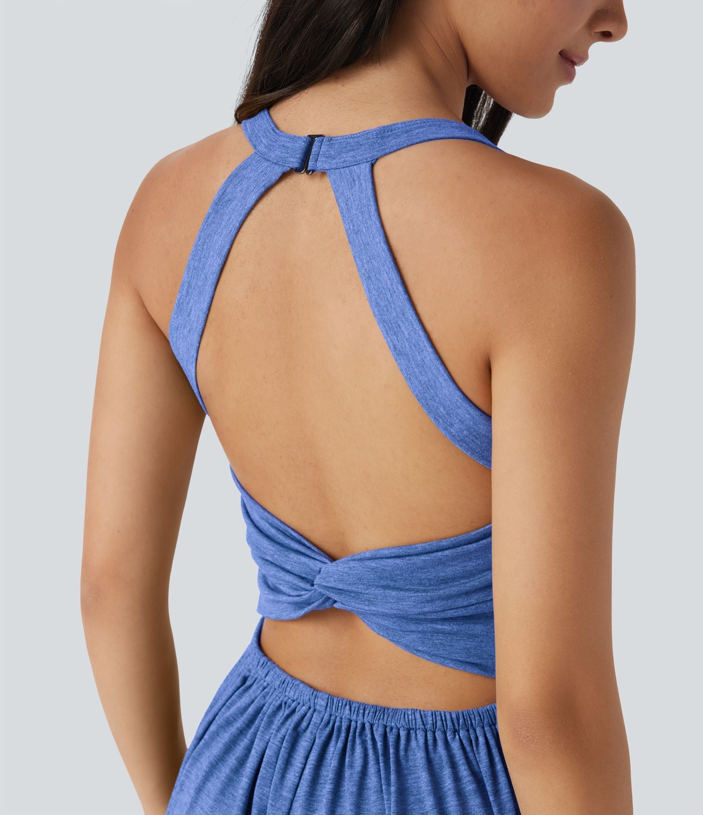 Combinaison sarouel décontractée dos nu torsadé avec brassière intégrée et poches - Édition Easy Peasy