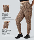 Legging de yoga grande taille Halara UltraSculpt™ taille haute gainant imprimé léopard avec poches