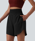 Breezeful™ Short running 2-en-1 séchage rapide taille haute à ourlet arrondi 17,5 cm avec poches