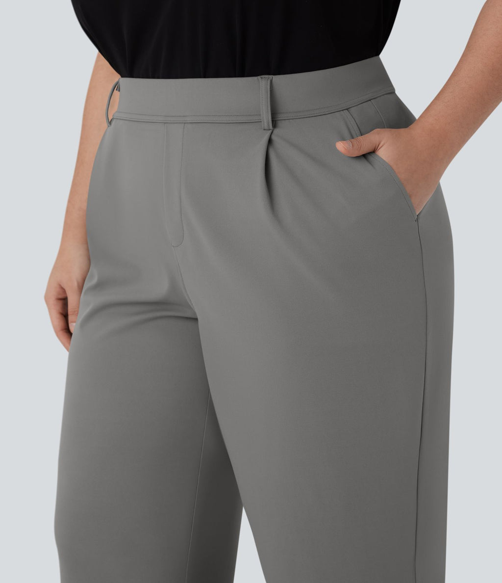 Pantalon de travail grande taille fuselé longueur cheville taille haute Halara Flex™ DayStretch avec poches
