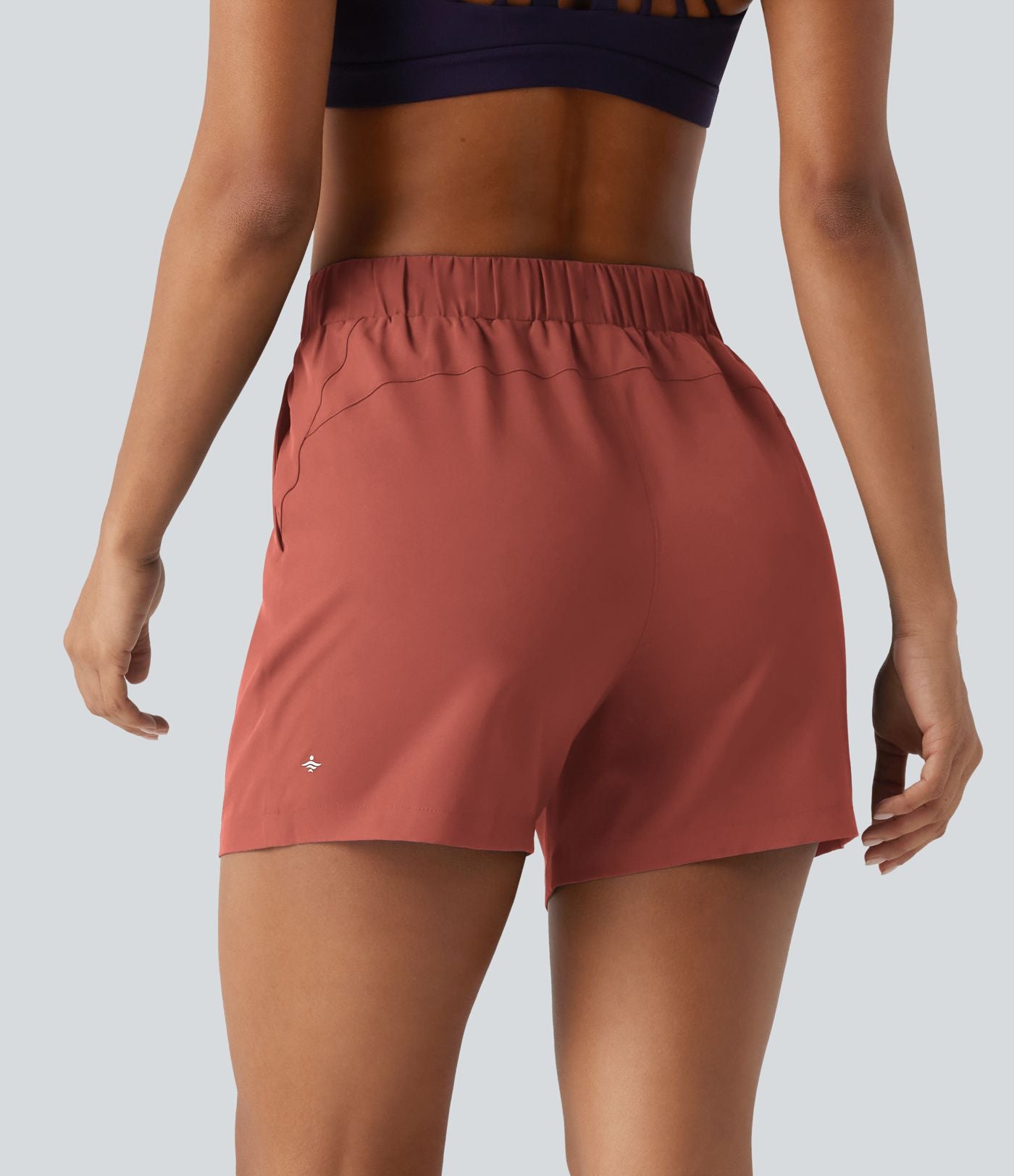 Short de yoga plissé taille haute élastique 12,5 cm avec cordon de serrage et poches