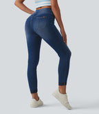 Legging 7/8 casual denim Halara Flex™ gainant taille haute avec poches