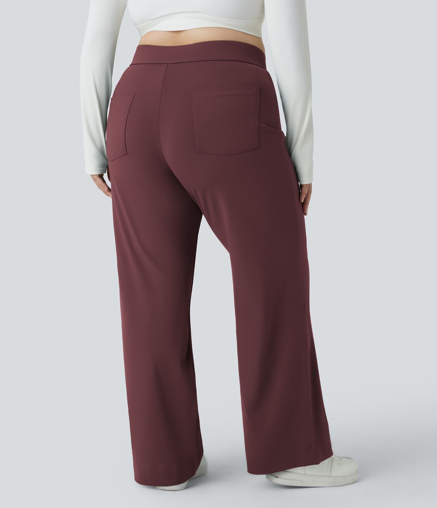 Pantalon coupe droite grande taille taille haute DayStretch avec poches