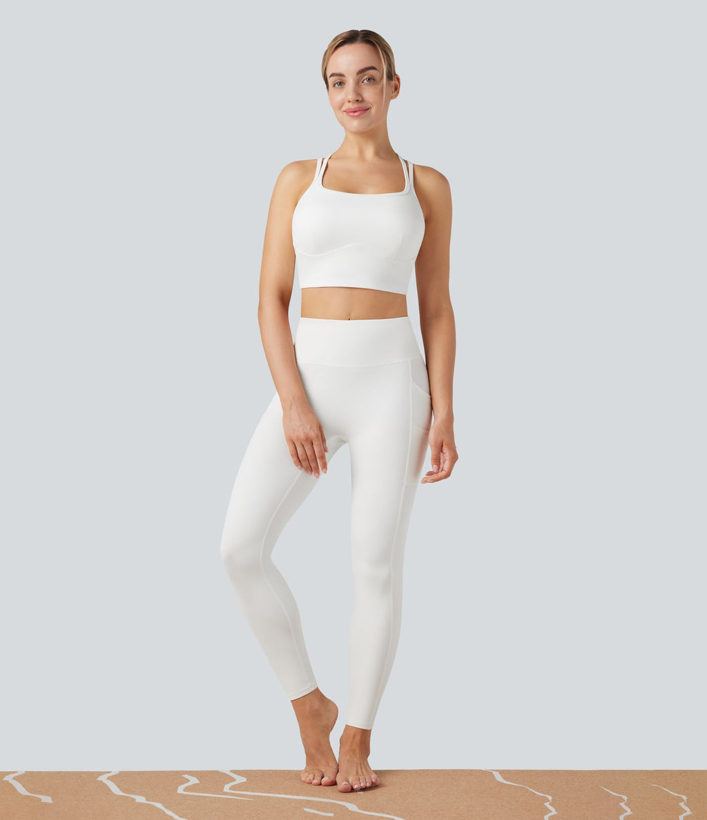 Soutien-gorge de sport yoga SoftlyZero™ Plush soutien souple double bretelles bonnets E-G