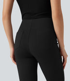 Pantalon tailleur Halara Flex™ évasé court, taille haute, à poches