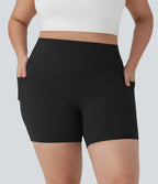 Short cycliste 12,5 cm d'entraînement gainant taille haute grande taille avec poches Halara UltraSculpt™