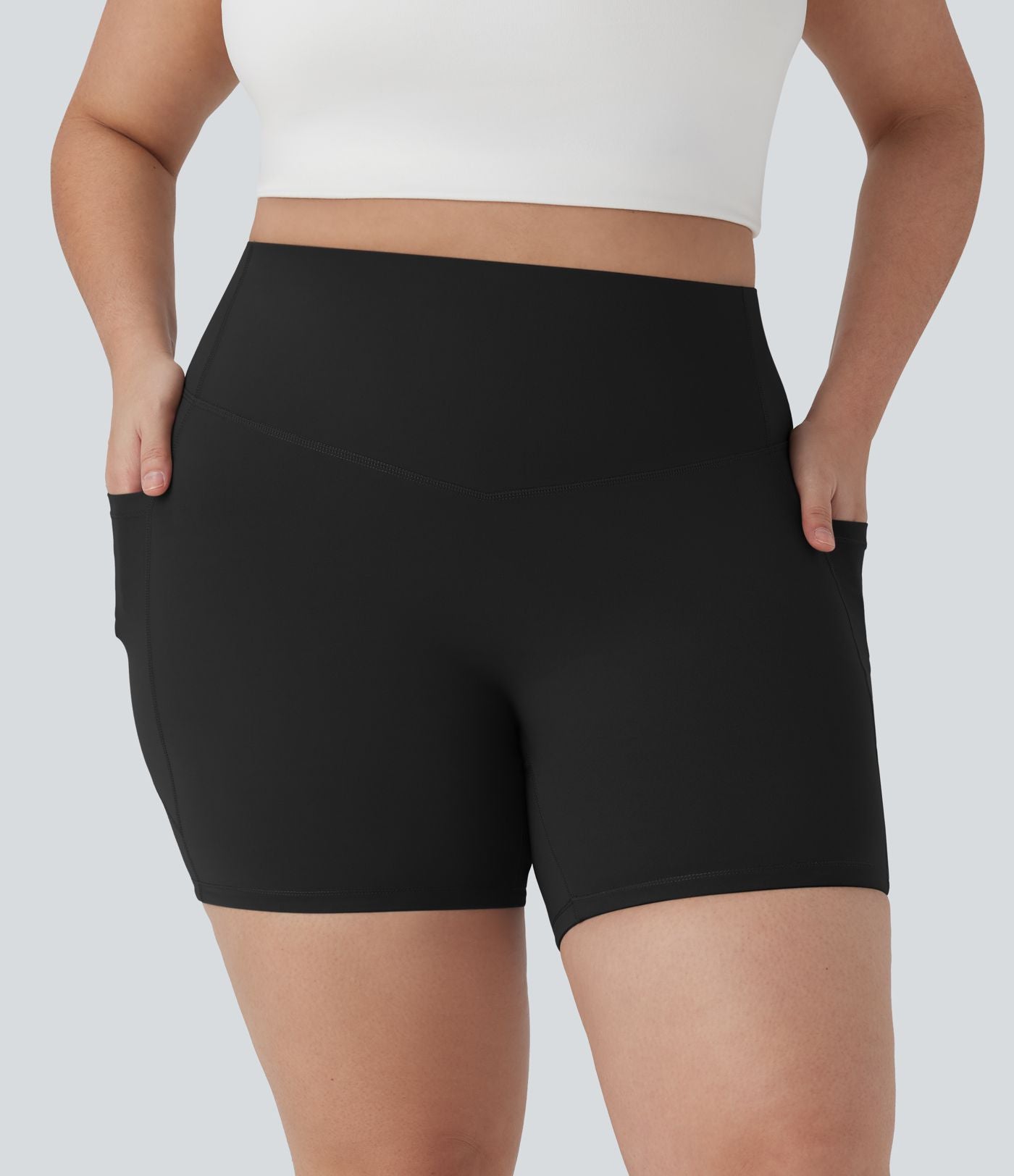 Short cycliste 12,5 cm d'entraînement gainant taille haute grande taille avec poches Halara UltraSculpt™