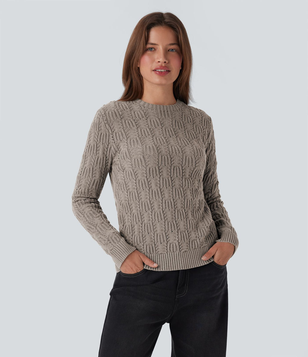 Pull décontracté col rond manches longues