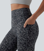 Legging corsaire d'entraînement taille haute gainant imprimé léopard Halara UltraSculpt™ avec poches