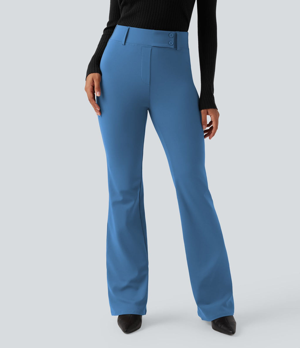 Pantalon tailleur évasé taille haute avec poches Halara Flex™
