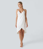 Robe de Plage Fines bretelles croisée dos nu effet portefeuille effet frais InstantCool