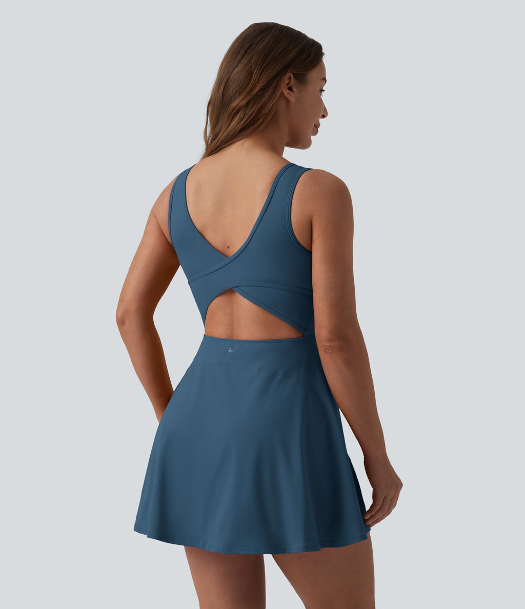 Robe de sport mini 2-en-1 SoftlyZero™ Airy col U poches effet frais InstantCool danse bonnets E-G, accès facile Easy Peasy