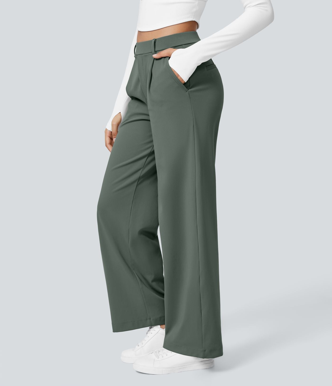 Pantalon tailleur Halara Flex™ DayStretch coupe droite taille haute avec poches