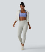 Brassière de sport de yoga froncée soutien-gorge intégré maintien léger